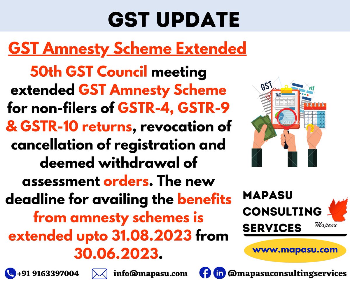 GST Amnesty Scheme Extended
#gst #amnesty #scheme #gstr9 #gstr9c #gstr4 #gstr10 #gstupdates #gstindia