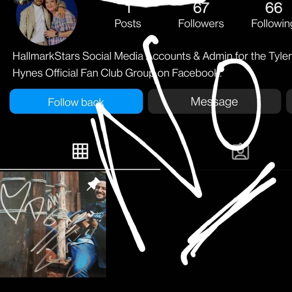DonnaJo63's tweet photo. Yet another account has been fraudulently setup in my name. This makes 3 on Instagram &amp; 3 on Facebook.

I do NOT send out follow/friend requests.

Do NOT send them money.

I will NOT give out @tyler_hynes private information or get you a private call.

Please Report/Block/Delete https://t.co/ijQpOtBNxE