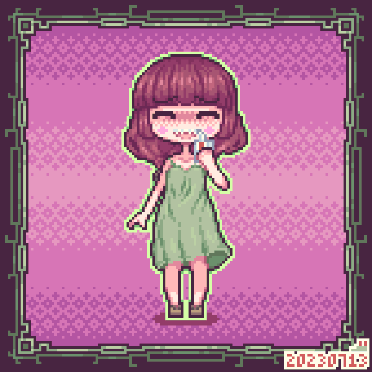 vsioneithr's tweet photo. Kikuri and Drink
Kikuri Hiroi character from #BocchiTheRock
#kikurihiroi  #ぼっち・ざ・ろっく #pixelart #fanart https://t.co/YEKbMhV6Eu
