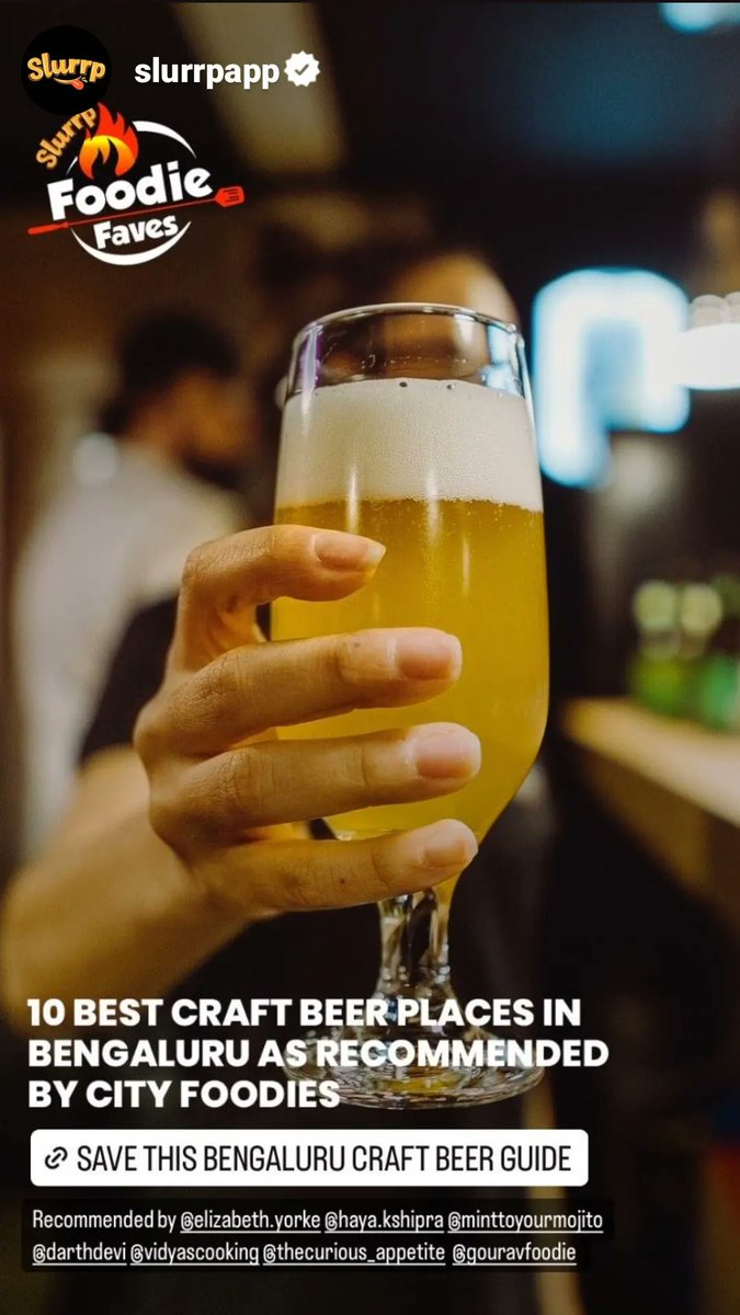 vidyascooking's tweet photo. Got featured on @Slurrpapp for best craft beers in town. Thank you so much for the feature🙏 #vidyascooking #slurrpapp #slurrp #craftbeers #nammabengaluru #Bengaluru https://t.co/eTSFO4Dgym