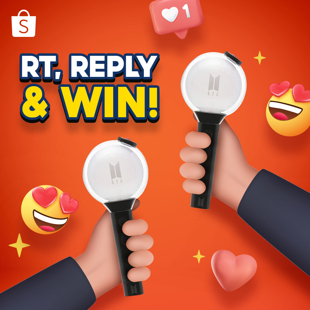 ✨ GIVEAWAY ARMYBOMB✨

ARMY! Mimin punya ARMYBOMB nih buat kamu! 💜 Mau? Ini caranya:

- FOLLOW  <a href="/ShopeeID/">Shopee Indonesia</a>
- RT &amp; LIKE tweet ini
- REPLY "MIN MAU MIN" + foto bias kalian! 

Good luckkkk! 🧡