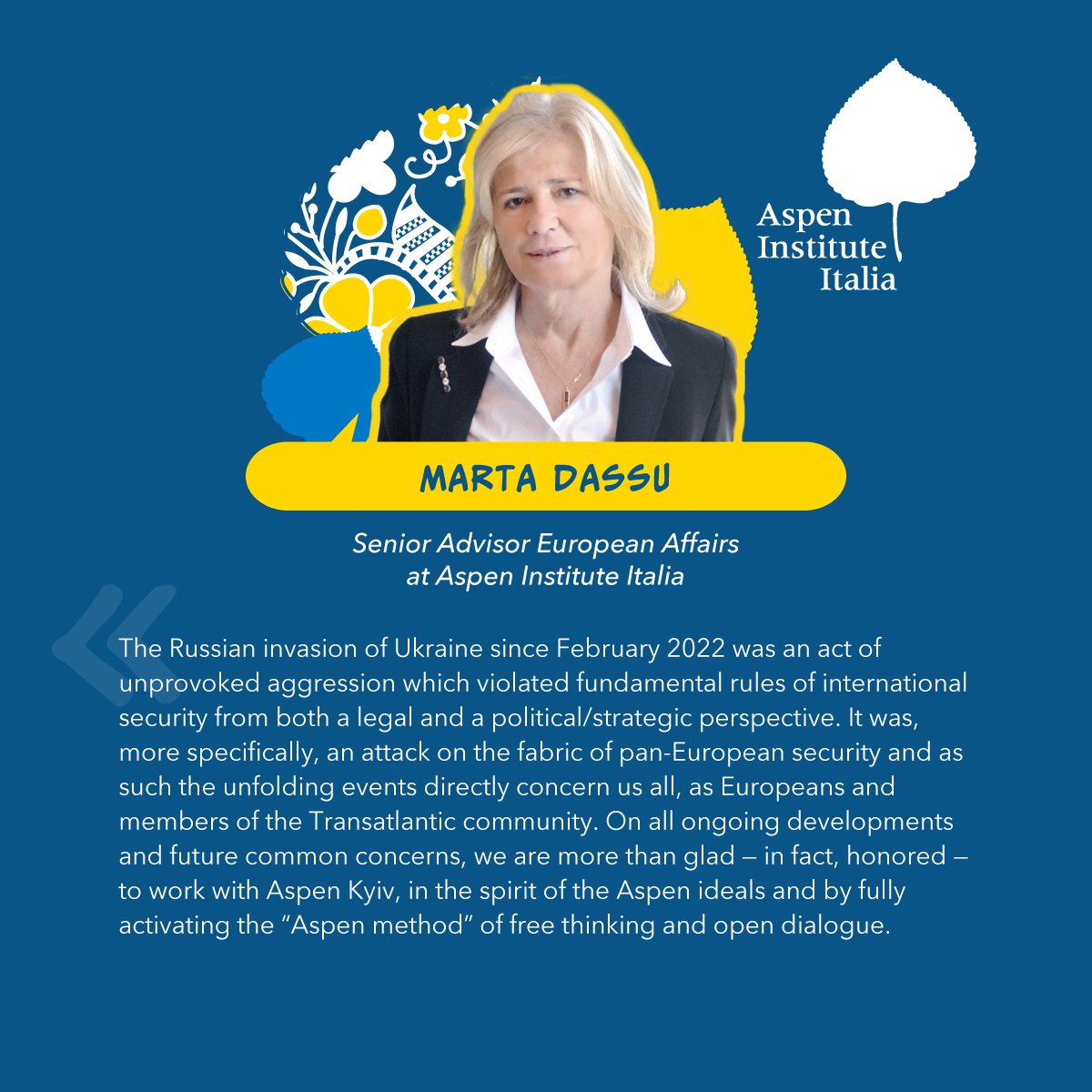 KyivAspen's tweet photo. Вilateral partnership between @KyivAspen and Aspen Institute Italia is a big deal for strengthening value-based leadership and Aspen mission over the globe. We thank Marta Dassu and the Aspen Institute Italia, for the support! Full comment is here: https://t.co/MEEPfFbi1q https://t.co/rarKloKXCZ