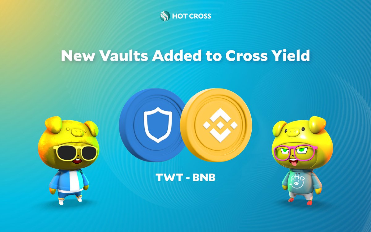 🚜 New Vaults Added To Cross Yield 👩‍🌾 $TWT - $BNB 16.21% APY 💙 @TrustWallet - The worlds most trusted & secure #crypto wallet with 60 million+ downloads ⚡️ Auto Compound your $TWT with Cross Yield! 📍 hotcross.link/YIELD