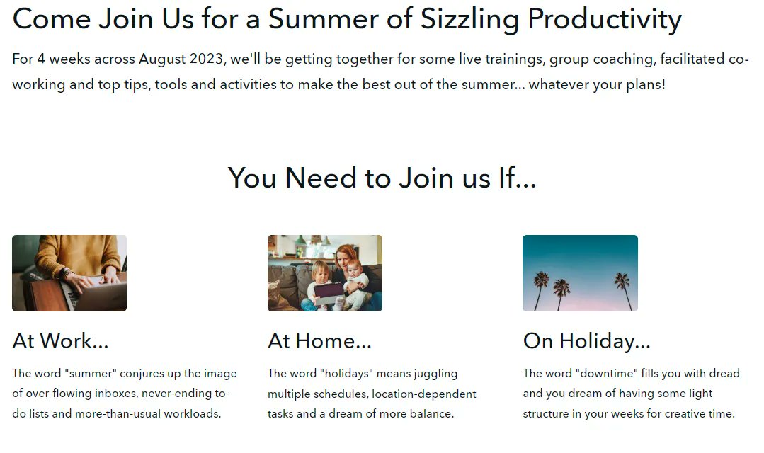 TPCwithLiz's tweet photo. We have super exciting news! 
Actually 2 bits!
1 - The #ProductivityClub now has a fresh brand and account here! Hello! 
2 - Our Summer Sizzler Programme for August is now live!
Come join us! 
https://t.co/NWVKMMxAai https://t.co/cc64ccH8Sy