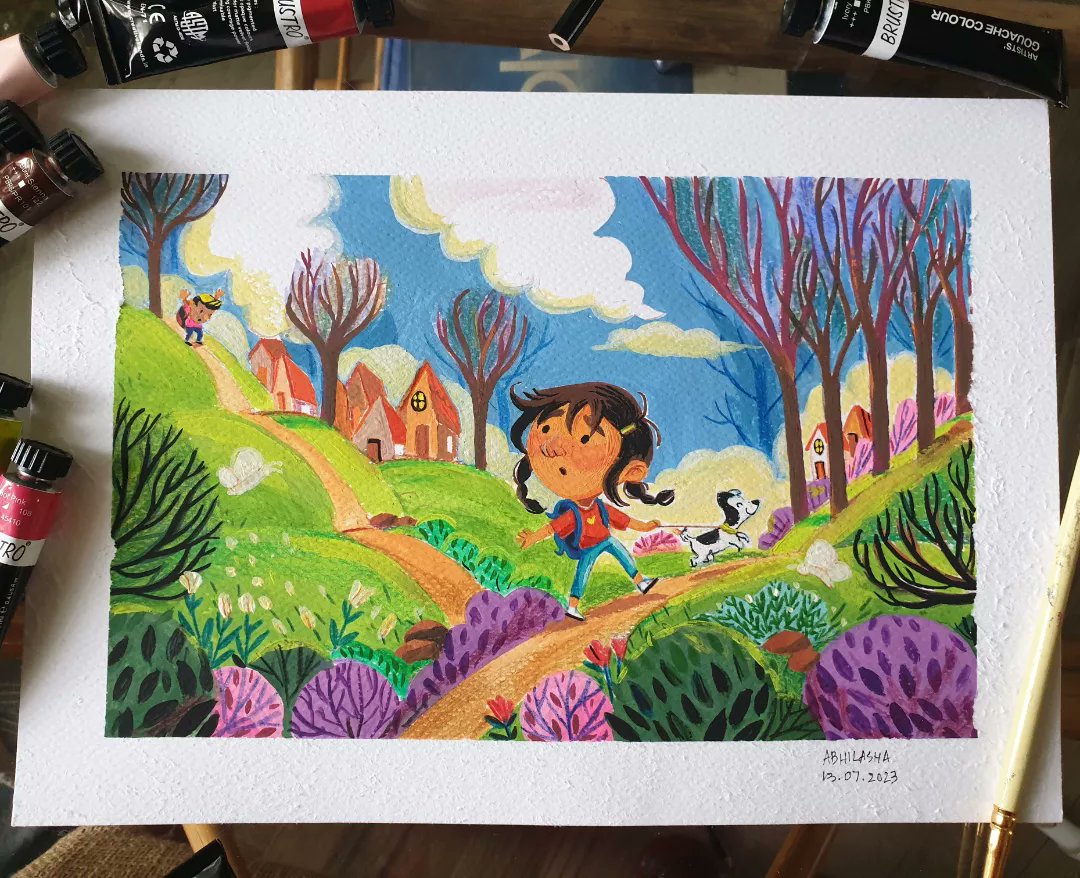 Gouache on paper
#chikdrensbooks 
#illustrator
#kidlitart
#illo 
#traditionalmedia 
#PictureBooks