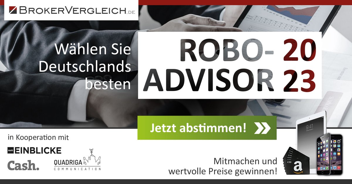 Jetzt über den #RoboAdvisor des Jahres abstimmen und #gewinnen - z. B. für <a href="/quirionAG/">quirion</a>, <a href="/ginmon/">Ginmon</a> oder <a href="/ScalableCapDACH/">Scalable Capital DE</a>. Unter allen Teilnehmern verlosen wir u. a. ein #iPadPro und #Amazon-Gutscheine. brokervergleich.de/brokerwahl-202…  #Finanzen