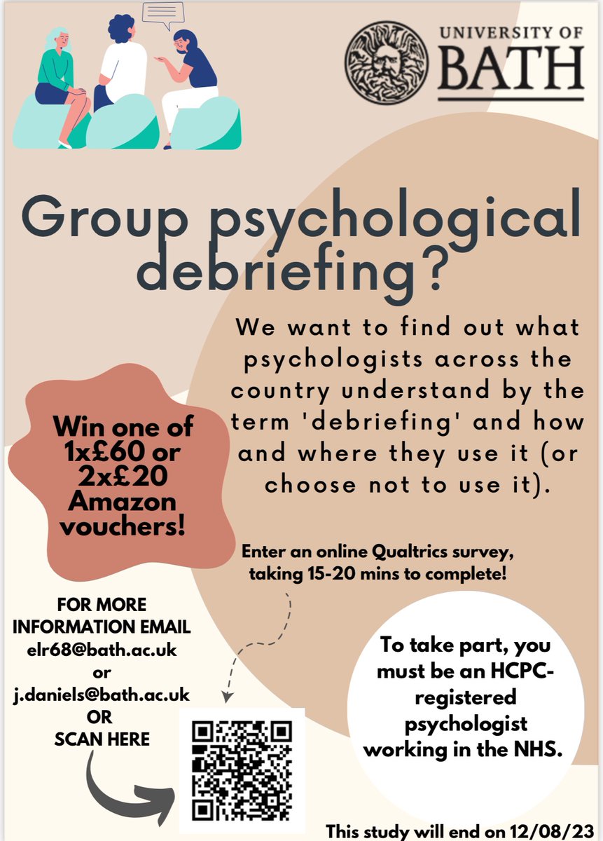 Calling practitioner psychologists - I wonder if you might consider participating in this important research exploring psychologists understanding of the term debriefing in a group context? We are interested to hear your views and experiences!