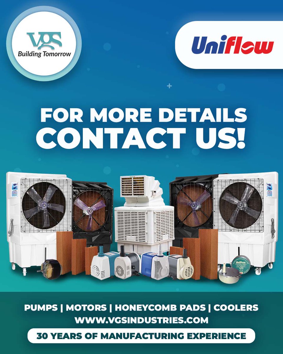vgsindustries's tweet photo. Our team is ready to assist you. Send us a DM for a direct conversation.
For more information visit us at:
https://t.co/ihxJBg7QeW
#aircooler #cooler #ductaircooler #ductcooler #honeycombpad #motorpump #vgsindustries https://t.co/jdpqiqXiYe