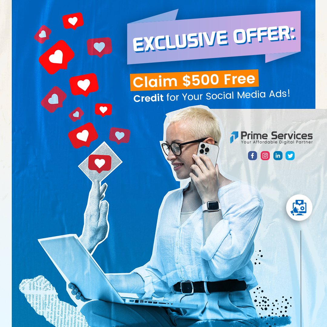 PrimeservicesCA's tweet image. ATTENTION BUSINESS OWNERS! 📣
We have an exclusive offer just for you. Claim $500 in free credit towards your first social media ad campaign with Us. 💰
Don't miss out on opportunity to supercharge your remarkable results. 🚀 bit.ly/3N1X9p3
#freecreditoffer #primeservice