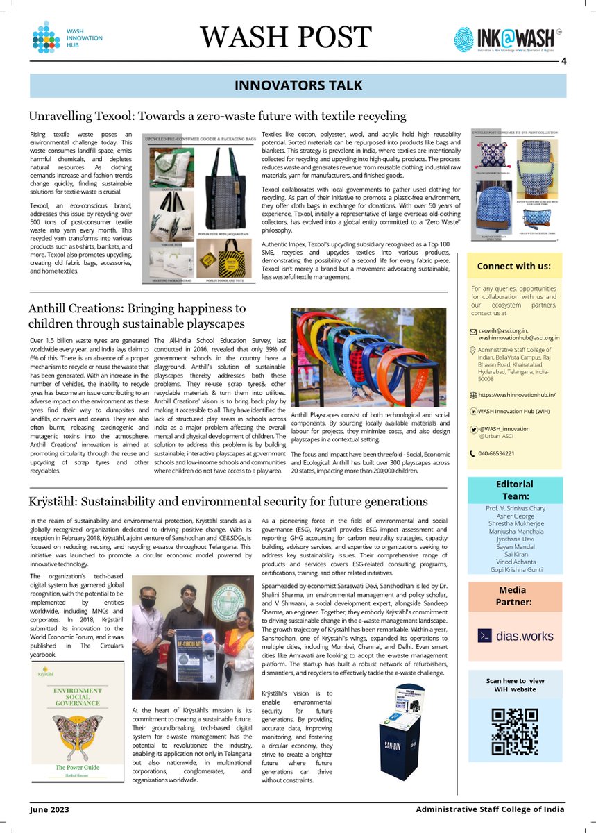 This edition delves into the campaign and showcases best practices implemented in various cities. We also feature innovators actively engaged in recycling and upcycling, driving #sustainable #wastemanagement practices. #RRR #rrr4life @RoopaMishra77  @Chary_VSC @NMMConline