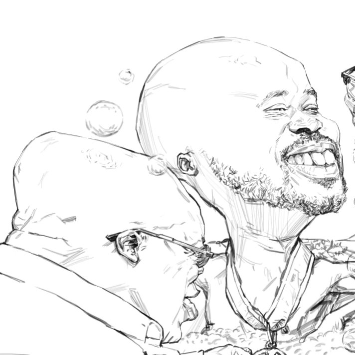 brightackwerh's tweet image. BATHERS
(imagine some deep insightful caption to complete this post. You may explain or list the references you identify and so on)

#abonsamcartoons #ghana #davidadjaye #historypaintinglol