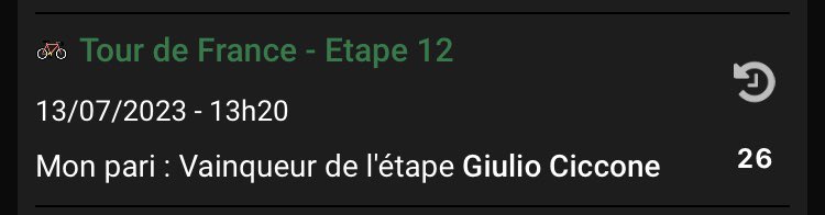 🚧 Etape 12 #TDF2023    🚧

On ne peut pas en choisir 10 du coup en espérant les voir dans l’échappée pour vibrer l’équipe 

🚵🏼‍♂️ Johannessen - 20
🚵🏼‍♂️ Ciccone - 26
🚵🏼‍♂️ Jorgenson - 30

Good luck all 🔥

#TeamParieur