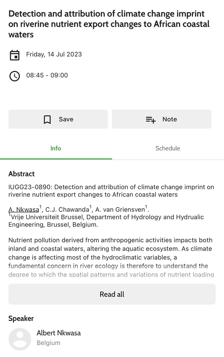 Check in at the ⁦@theIUGG⁩ conference in Berlin where I will be talking about climate impact attribution of changes in water quality. Let’s chat! #IUGG #IUGG2023