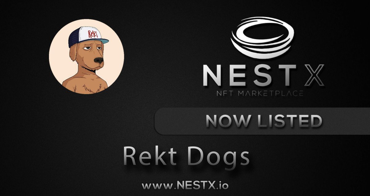 NestXNFT's tweet photo. 📜New listing | Rekt Dogs
Congratulations, @rektdogs, with your listing on NestX Marketplace🙌🥳
ℹ️ The collection can be checked out at
https://t.co/jSruuM0Hmy
Check the collection out now!👆
#onPolygon #PolygonCommunity #PolygonNFT #alienape #nft #nestx #Polygon https://t.co/kRFqjJZiXr