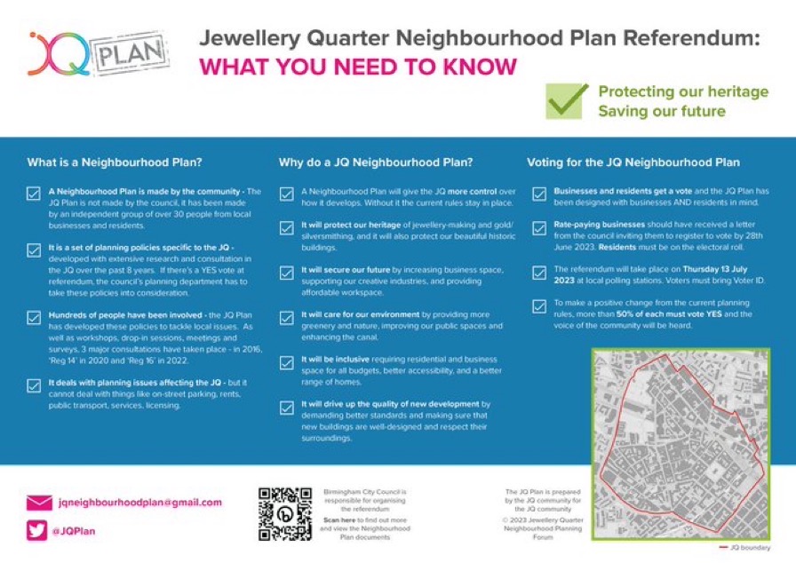 gecal's tweet photo. I've voted YES for the #JQPlan!
If you live/work in the #JewelleryQuarter and care about our community PLEASE VOTE Today 13 July!
It's important π³οΈπ
#JQLife #JQDemocracy #JQCommunity @JQPlan https://t.co/lFGKeRbsaj
