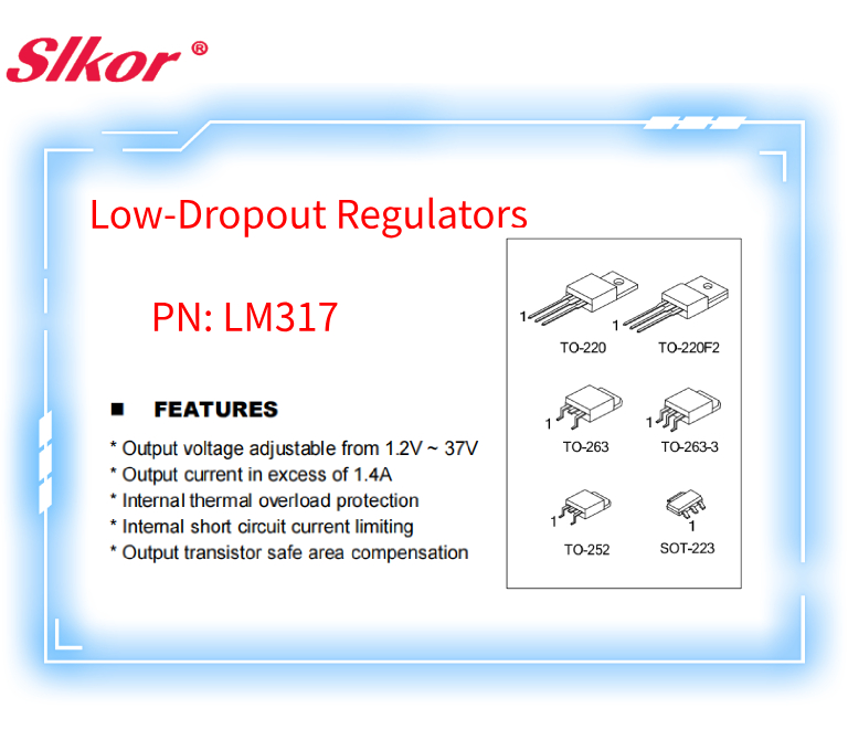 Power up your projects with SLKORMicro’s LM317C voltage regulator! 💡
✨ With an input voltage range of 3V to 40V and an output voltage range of 1.2V to 37V, this versatile component ensures stable and adjustable power supply. 

#LM317C #PowerManagement #VoltageRegulator #semi