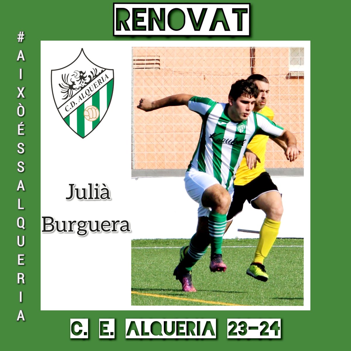 🚨RENOVACIÓ🚨

Ja va a per la tercera temporada al club i esperem que siguin moltes més!

En Julià Burguera continuarà donant batalla per sa Teulera!!

Moltes gràcies Juli!

#aixòéssalqueria #amuntshalque #futbolialgomes #sateuleracanostracateva #somdeonensfansentirpart