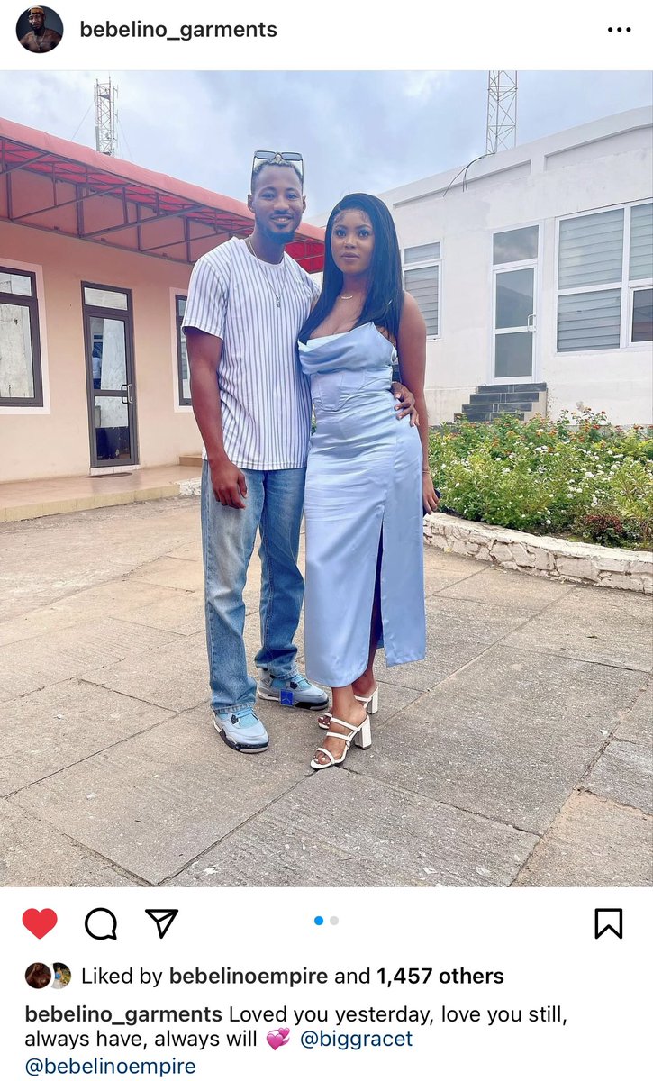 Officialbrisky's tweet photo. We’re still in love @Biggracet @Bebelino8 
If you don’t understand, don’t buy data 
#Bebelino_garments 
#Fluffybar_gh https://t.co/fGJbGftZ2x
