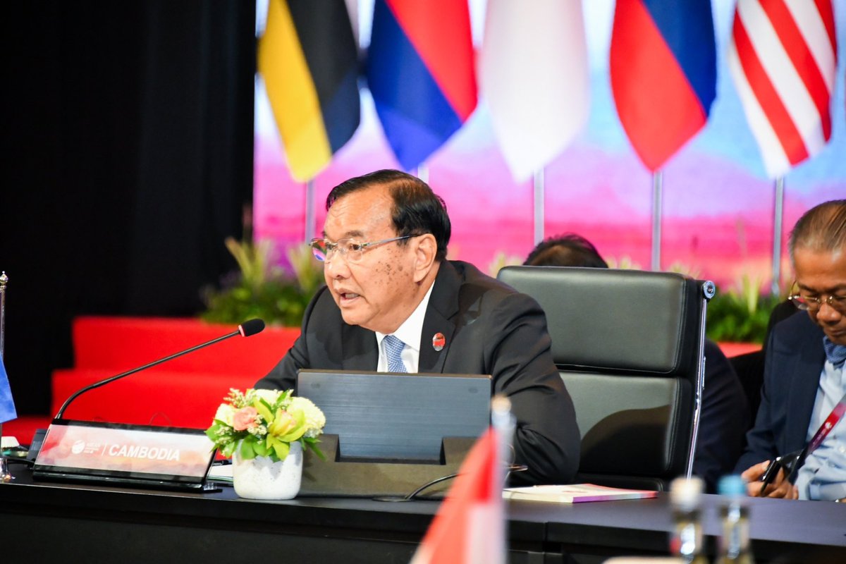 MFAThai's tweet photo. At the ASEAN Post Min.Con. w/Russia🇷🇺,DPM/FM Don🇹🇭joined in commemorating 5th anni of ASEAN-🇷🇺Strat. Partnership, encouraged public health⚕️collab through #ACPHEED, encouraged🇷🇺’s constructive role🤝 in the reg.&amp;emphasised 'dialogue' for peaceful conflict resolution. (13 July 23) https://t.co/x6WEY56KUn