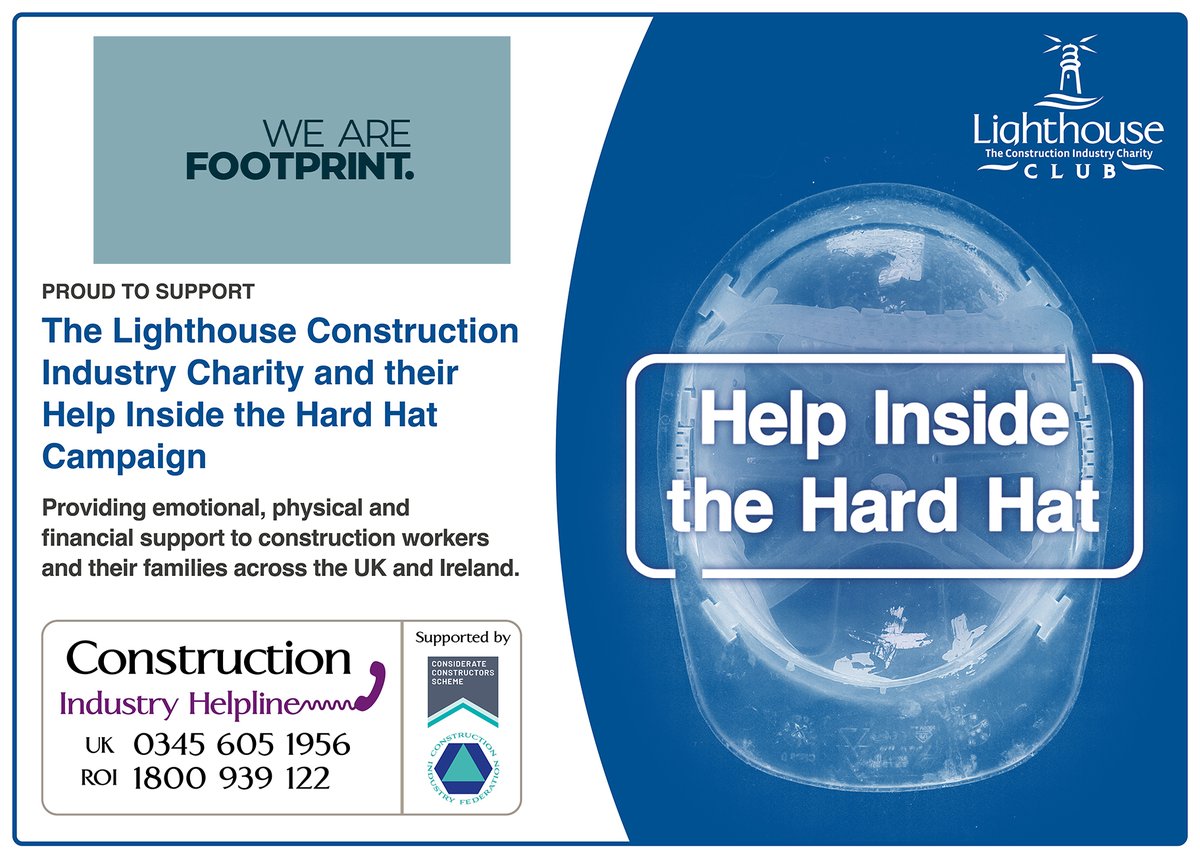 A huge thank you to @WeAreFootprint for becoming Company Supporters by contributing to our cause. We're proud to have so many great supporters like you. 

#mentalhealth #construction #HITHH #charity