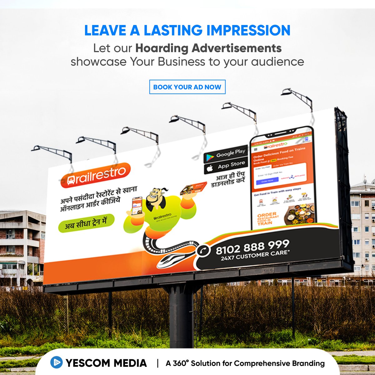 MediaYescom's tweet photo. Make sure your business leaves a lasting impression with our hoarding advertisements! Our high-quality hoardings are sure to be eye-catching and effective in showcasing your business to your audience. 

#Business #Hoardings #Advertising #advertisingagency #outdooradvertising https://t.co/Eja56BG1Sb