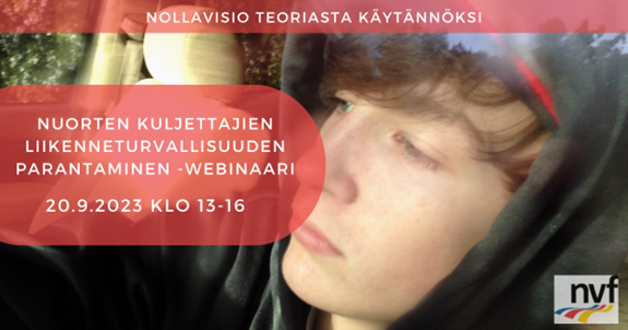 WEBINAARI: Mitä voimme yhdessä tehdä nuorten liikenneturvallisuuden parantamiseksi?

Asiantuntijoiden lisäksi webinaarissa kuullaan myös nuorten omia ajatuksia aiheesta.
 
➡️Laita tapahtuma kalenteriin, ilmoittaudu mukaan ja vinkkaa myös kollegalle.
tieyhdistys-kilta.kehatieto.fi/tapahtumat/tap…