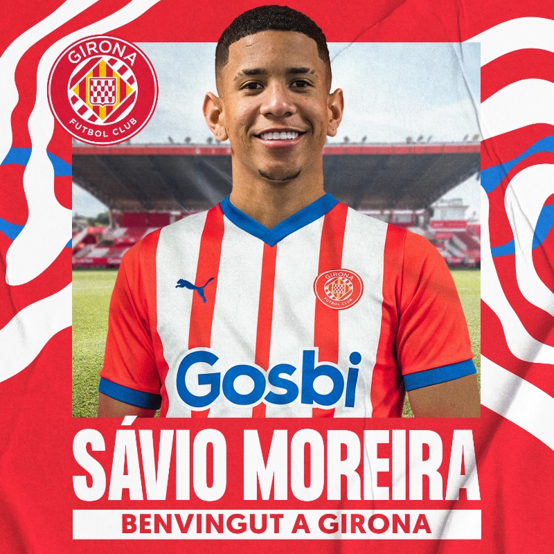 GironaFC's tweet photo. 𝗕𝗘𝗡𝗩𝗜𝗡𝗚𝗨𝗧 SÁVIO! 👋🇧🇷