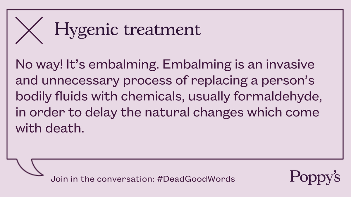 poppysfunerals's tweet photo. Poppy’s practises a natural approach to caring for the dead. Being clear and open about how people look after they have died dispels fears & misconceptions.
This blog answers some common questions about embalming and natural care. https://t.co/WY2ZaTs2NH #DeadGoodWords https://t.co/GZ0hQvoG5x