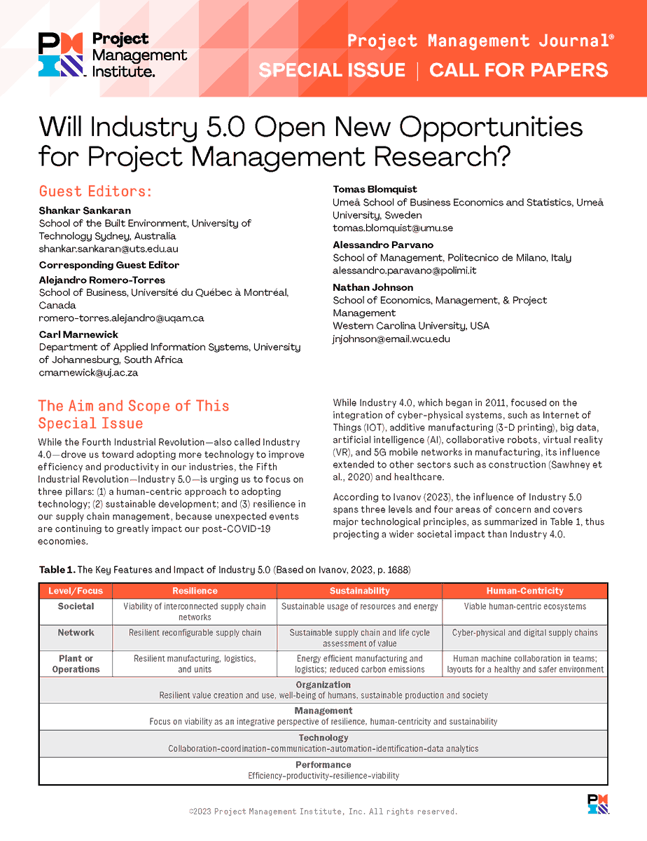 Project Management Journal tweet media