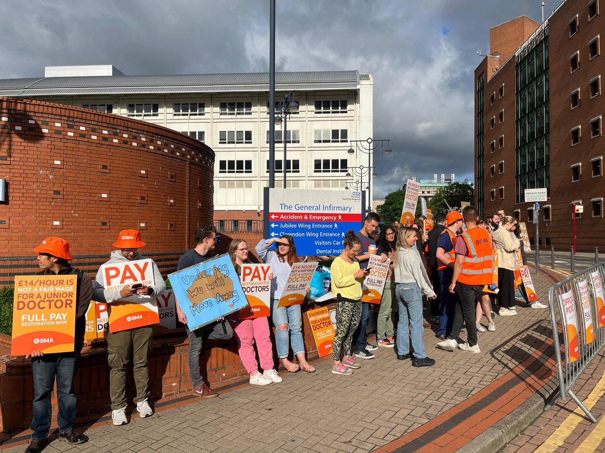 Is my grandma currently a hospital in-patient?

Yes

Are we frustrated at routinely not being able to see a Dr this week?

Yes

Do we support Drs in their strike for pay restoration?

Also yes.

Without valuing our frontline staff, there will be no NHS at all #JuniorDoctorsStrike