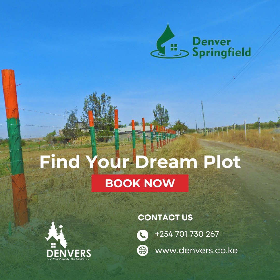 Denversltd's tweet photo. Looking to purchase land to buy and build?
#DenverSpringfield is the one for you, located 2.5KM off Kangundo Road &amp; in a well-established and developing neighborhood.
Call us on 0701 730 267 to book a FREE site visit
#InvestInRealEstate #InvestWithDenver #YourPropertyOurPriority https://t.co/bptzBWFwZn
