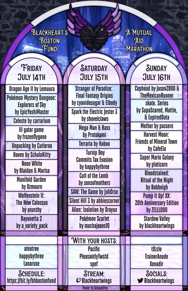 carrarium's tweet photo. Tomorrow, we're kicking off a very important marathon to help raise money for the lovely @blackheartwings and her move to Boston! 🚚

Catch me running through Celeste Bny%, and check the rest of the schedule here: https://t.co/IDkzFRLg18

(Streamed at https://t.co/1t7tvwDJEZ!) https://t.co/2id1fc2ImT