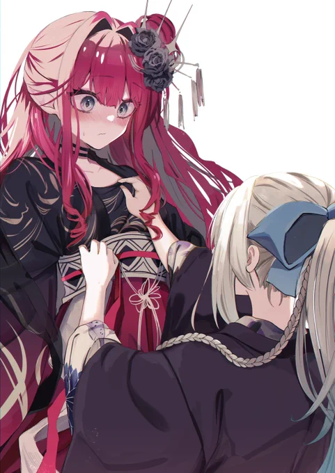 モルガンに着付けしてもらうトリ子 #fgo