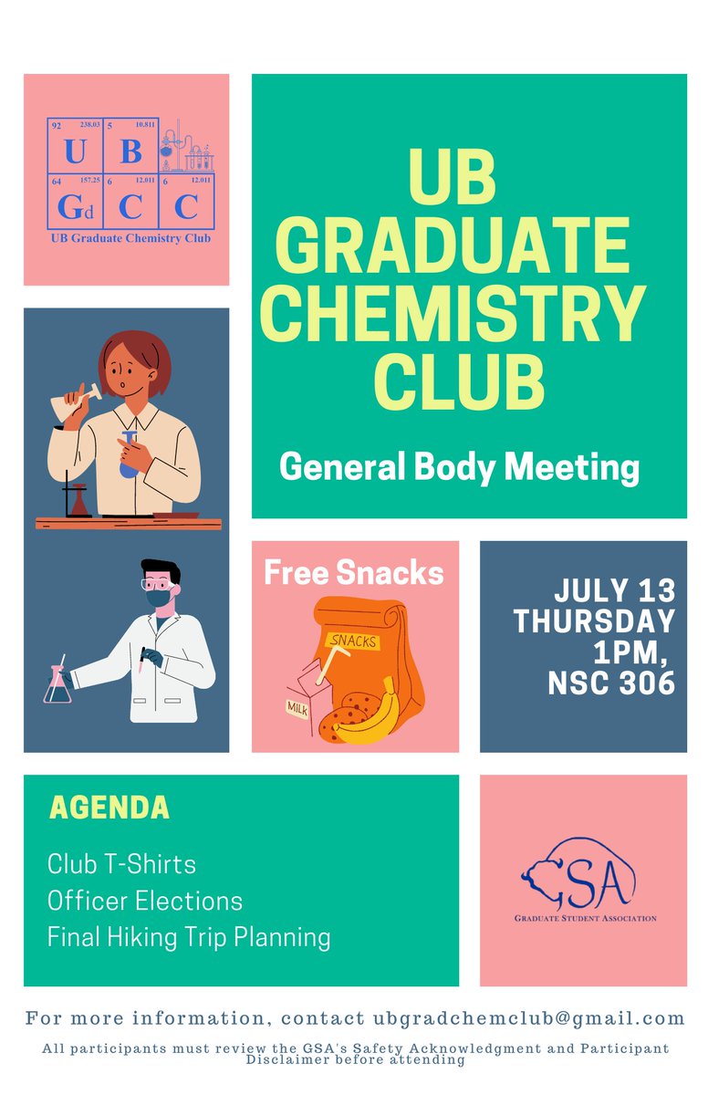 GCC Meeting TODAY, Thursday 7/13 at 1:00 pm in NSC 306. We will be finalizing our hiking trip plans,  discussing officer elections for the 2023-2024 academic year, and distributing t-shirt pre-orders. Come hang out and have some snacks with your fellow grad students!