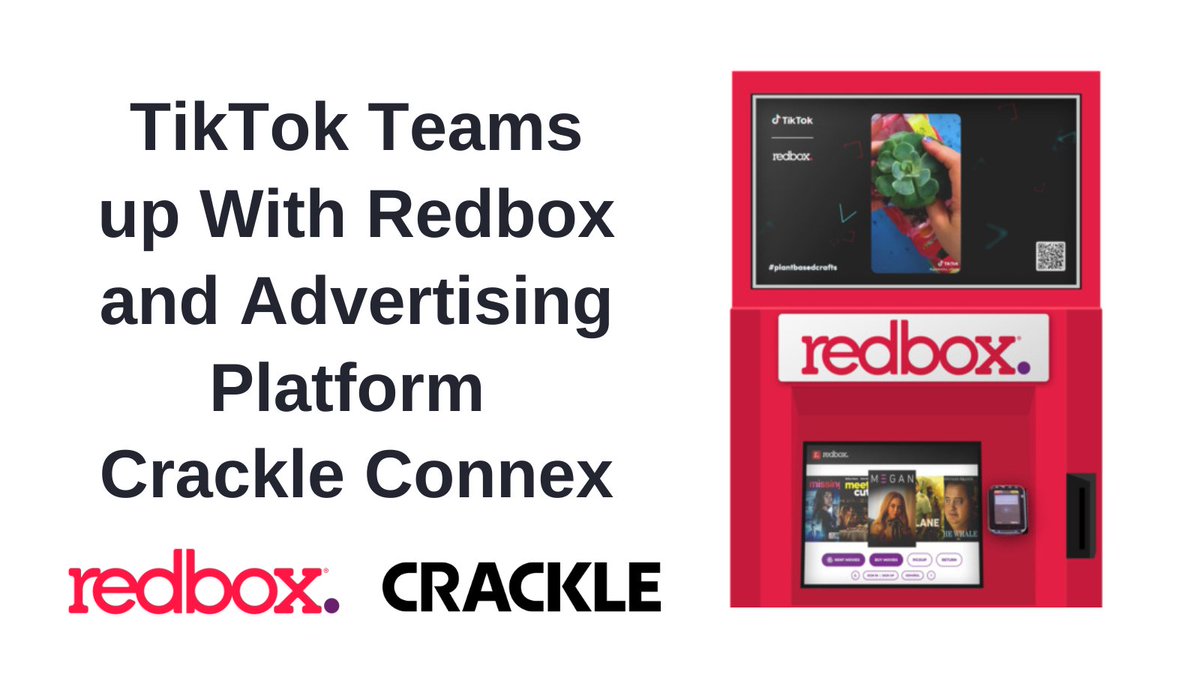 We’ve teamed up with TikTok! Brands will now have the opportunity to advertise alongside top TikTok content on @Redbox video screens. bit.ly/3rqTpVO  $CSSE