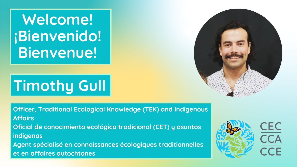 CECweb's tweet photo. 📢 We’re excited to introduce our new Traditional Ecological Knowledge (TEK) and #Indigenous Affairs Officer, Timothy Gull @timothygull! 🌱♻️🌎

Welcome, bienvenido, bienvenue, Timothy!

👉https://t.co/gsCQBSC5fg https://t.co/Ey7RwRuLhe