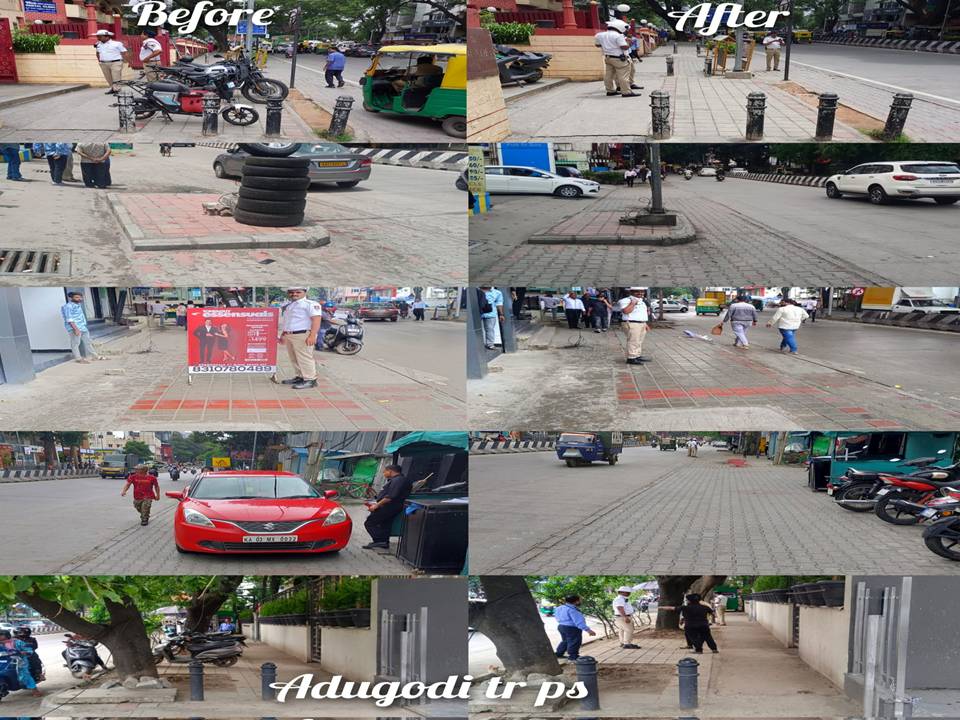 DCPSouthTrBCP's tweet photo. ಈ ದಿನ ಸಂಚಾರ ದಕ್ಷಿಣ ವಿಭಾಗದ ವ್ಯಾಪ್ತಿಯಲ್ಲಿನ ಪಾದಚಾರಿ ಮಾರ್ಗಗಳನ್ನು ಅತಿಕ್ರಮಿಸಿಕೊಂಡಿದ್ದ ವಾಹನ ಮತ್ತು ಅಂಗಡಿಗಳನ್ನು ತೆರವುಗೊಳಿಸಿ, ಪಾದಚಾರಿಗಳ ಸುಗಮ ಸಂಚಾರಕ್ಕೆ ಅನುವು ಮಾಡಿಕೊಡಲಾಯಿತು. #ಮುಕ್ತಕಾಲುದಾರಿ #reclaimfootpaths https://t.co/D6OpGazllz