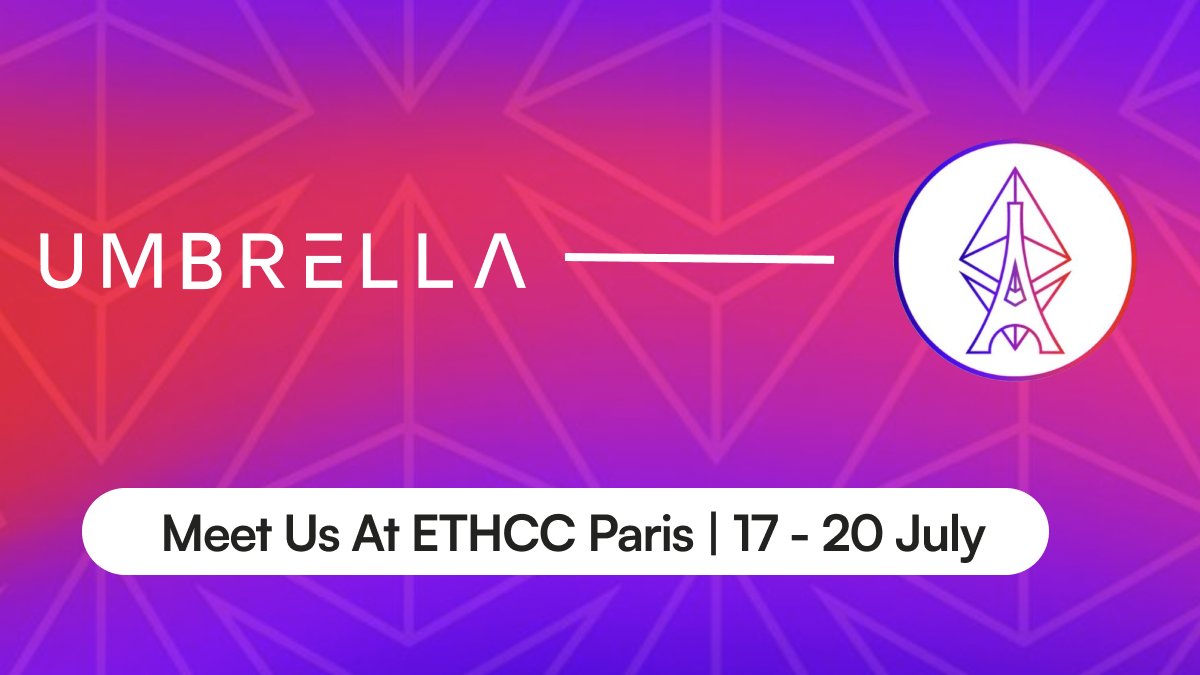 🔜🇫🇷Umbrella at #ETHCC  

Conference season is not over yet! ☀️
Come and meet us in Paris next week for the largest European Ethereum event.

DM @philippe_umb ,our BD Manager, to explore how Umbrella can help you leverage data for your #dapp ☂️.