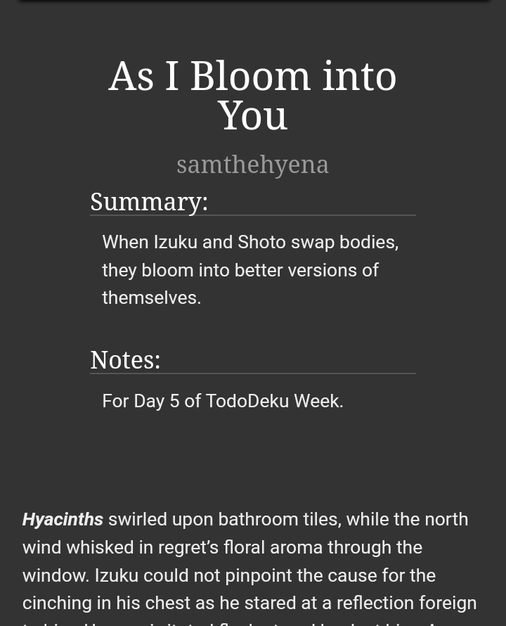 evilgreendorito's tweet photo. Some Hurt/Comfort for day 5 of TDDK Week

AU: Swaps | Theme: Flowers

https://t.co/mj9fpceaRJ

#tododekuweek #tddk #tododeku #midoroki #mha #bnha https://t.co/TR2kTPcmqB