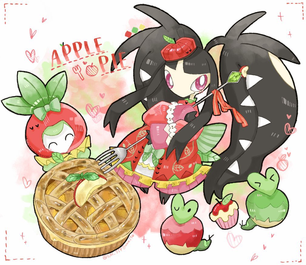 pokemon (creature) food heart fork holding fruit clothed pokemon  illustration images
