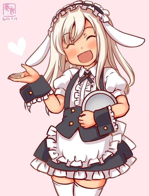「いらっしゃいませー あっちの席が空いてますって!」#艦これ版真剣お絵描き60分一本勝負_20230713呂500 