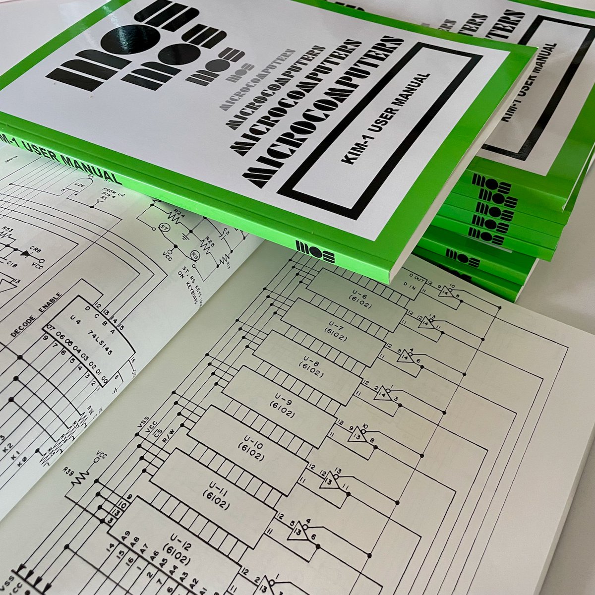 Printed up eight extra KIM-1 User Manuals. At $10 each (+ shipping) I figured I'd get my money back if anyone wants one. Let me know if you want. (Softbound, printed from the public PDF — the cover I created using Affinity Designer .)