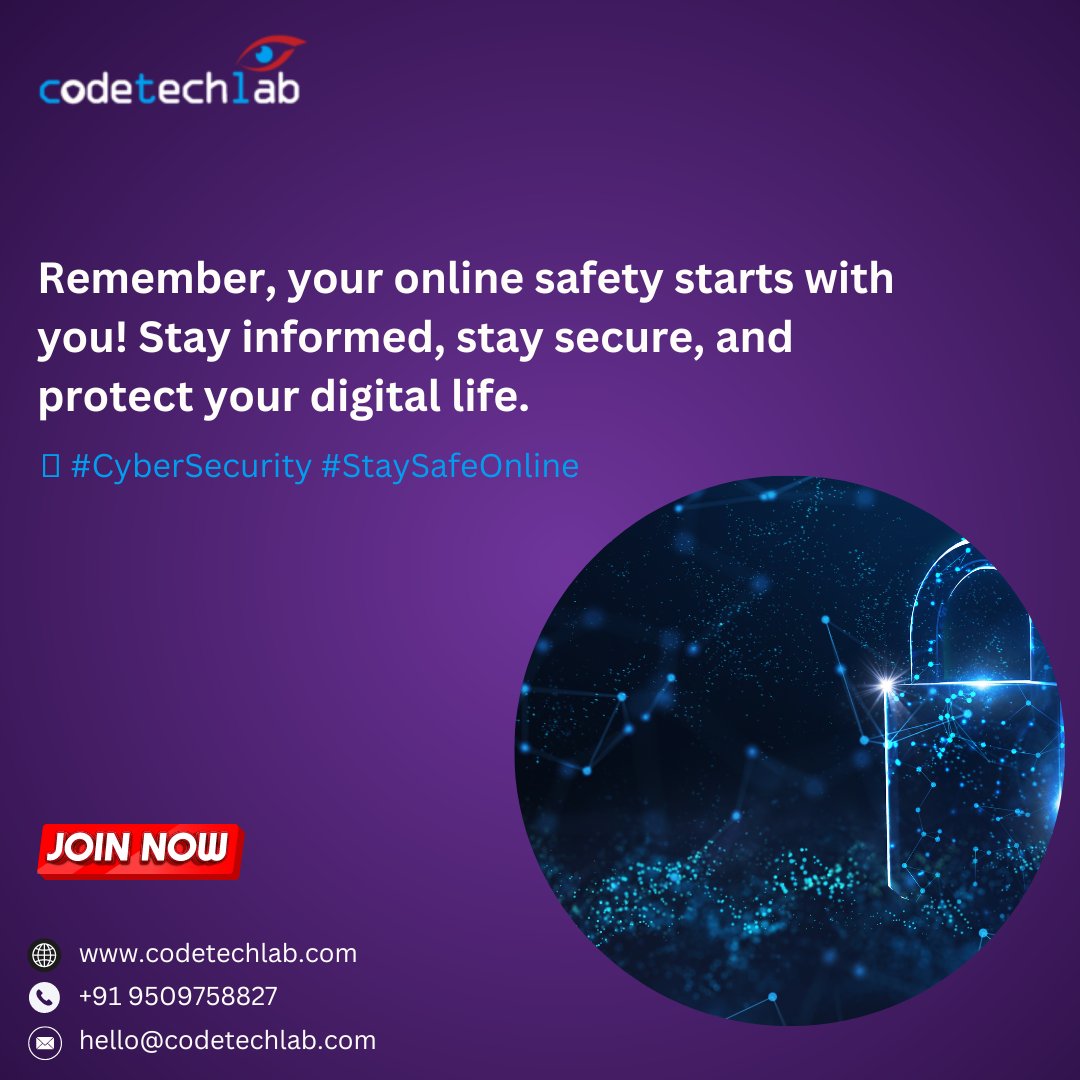 CodeTechLab's tweet image. &quot;Your digital life is just as important as your physical life. Secure it with strong passwords, two-factor authentication, and regular backups.&quot;

For More Details Follow Us:
👇
🌐 codetechlab.com
☎️ 9509758827
💻 hello@codetechlab.com

#cybersecuritytips #codetechlab