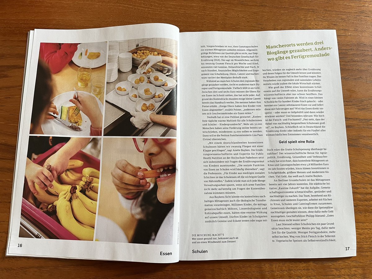 Für das @greenpeacemag war ich unterwegs in Deutschlands #Schulkantinen und #Catering-Großküchen. Welchen Einfluss hätte eine ökologische Wende in der #Schulverpflegung?