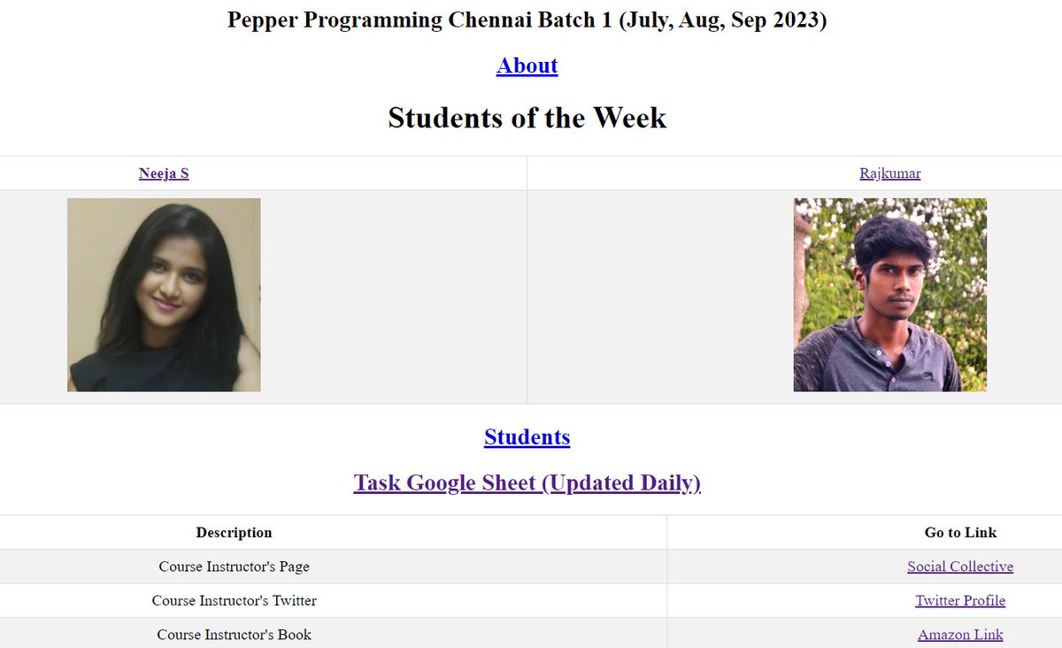 senthazalravi's tweet image. Students of the Week in Pepper Programming. Congrats @Hinata_Neeju and @Tanjiro_Raj 

PP Chennai Batch: ppchennai.vercel.app

To Apply or Join PP Next batch: pp-self.vercel.app/enrol.html

#PepperProgramming #100DaysOfNoCode #100DaysOfLowCode #100DaysOfCode #GenerativeAI #ML #LLM