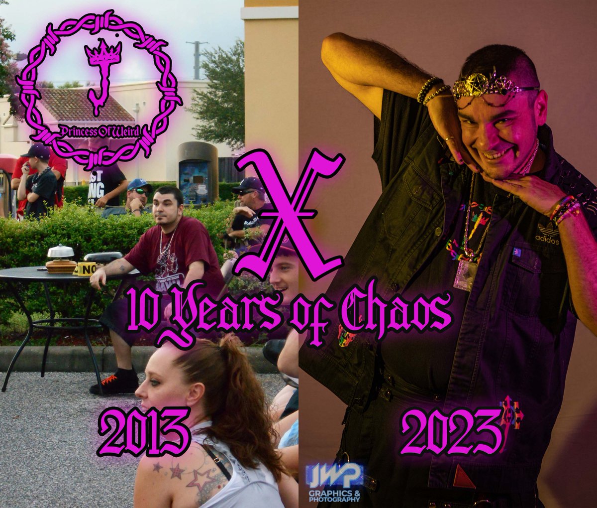 PrincessJosh17's tweet photo. "It's been 10 long years and all my blood, sweat, and tears
It's the reason I'm standing right here
Willing to die for mine, blinded by the shadows of crooks
Another day another page in the book!"
#PrincessOfWeird #CiriceExMortis #10YearsOfChaos #ImNotAClone #ImAFrankenstien https://t.co/X8zELu3Jpp