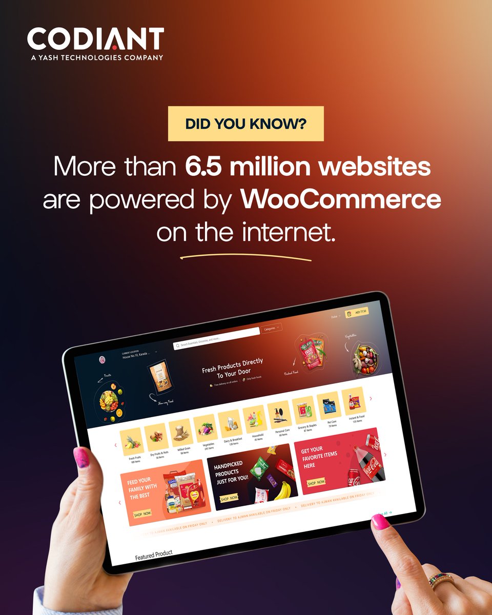CODIANTSoftware's tweet image. The web world is buzzing with WooCommerce power! 

Over 6.5 million websites are fueled by WooCommerce, making it the go-to platform for online success. 

Join the ranks of successful online ventures and unlock the potential of WooCommerce.

#codiant #woocommercedeveloper