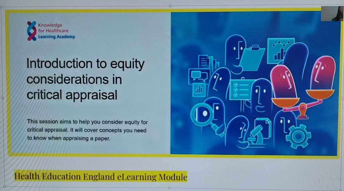libraryquays's tweet image. One of the outcomes of Ramona Naiker&apos;s @bakedbeanpizza research on #criticalappraisal and #racialbias is an eLearning package #LibPMC