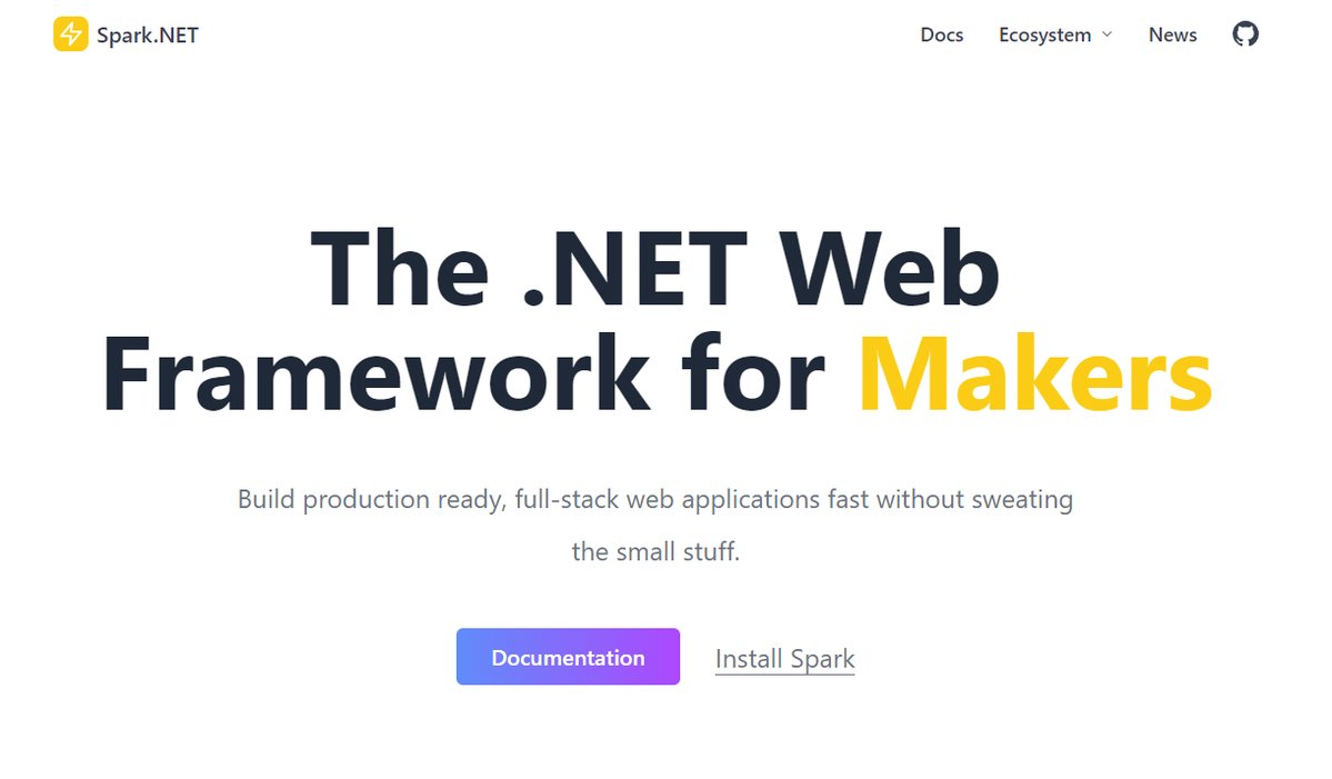 wes_walke's tweet image. .NET devs, if you like building monolithic web apps, check out Spark .NET
It's an open source framework built on top of ASP .NET. It comes with all kinds of goodies like:
🔒auth
🧺db connections
✍️ logging
💼 scheduled jobs
and a ton more!
Docs and repo links below👇