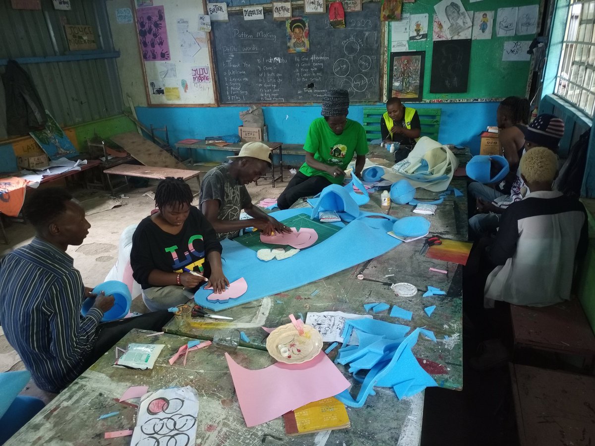 Sautiafrika's tweet photo. Crafting Change in Mukuru Community! 🌍✨ Witness the transformative power of art as Sauti Afrika dives into puppetry making, led by the incredible Art Boys. Together, we're not only creating captivating works of art, but also igniting positive change in the heart of Mukuru. https://t.co/kbk0GTc42N
